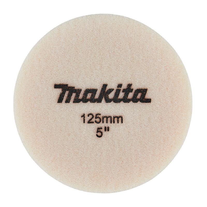 Tấm đế bọt biển bề mặt phẳng dùng đánh bóng Makita đường kính 125mm, loại gai và xù dùng cho máy DPO500, PO5000C ( Cấp 2 sao )