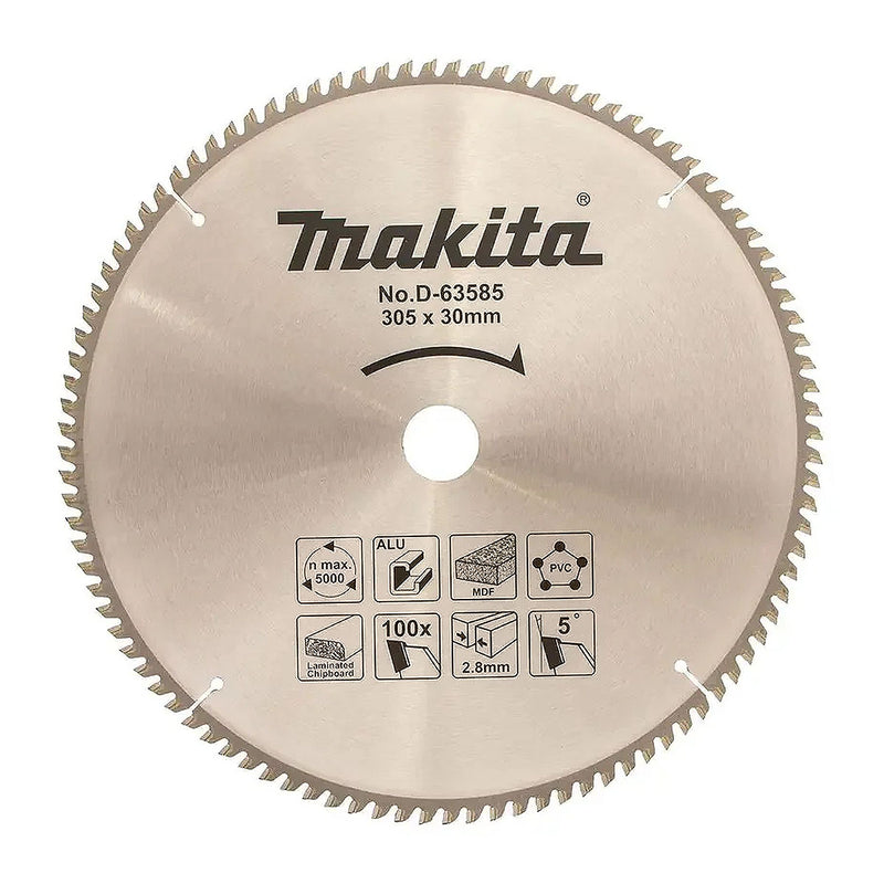 Lưỡi cưa đa vật liệu TCT Makita đường kính 305mm, số răng từ 80-120 kiểu TCG, lỗ cốt 30mm dùng cho máy cưa đa góc ( Cấp 1 sao )