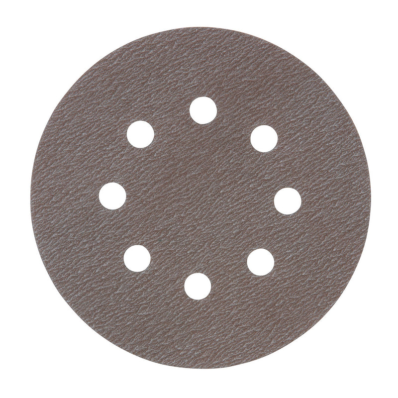Hộp 10 giấy nhàm tròn đục lỗ 125mm ( 5 inch ) Makita cho việc tẩy sơn bề mặt dùng với đế gai ( Cấp 2 sao )
