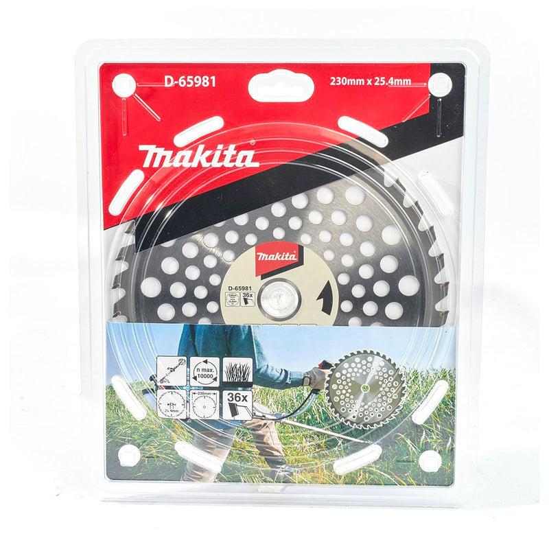 Lưỡi cắt cỏ TCT cao cấp Makita đường kính 230mm, số răng từ 32 - 36 răng cho bụi rậm và thân cây mỏng