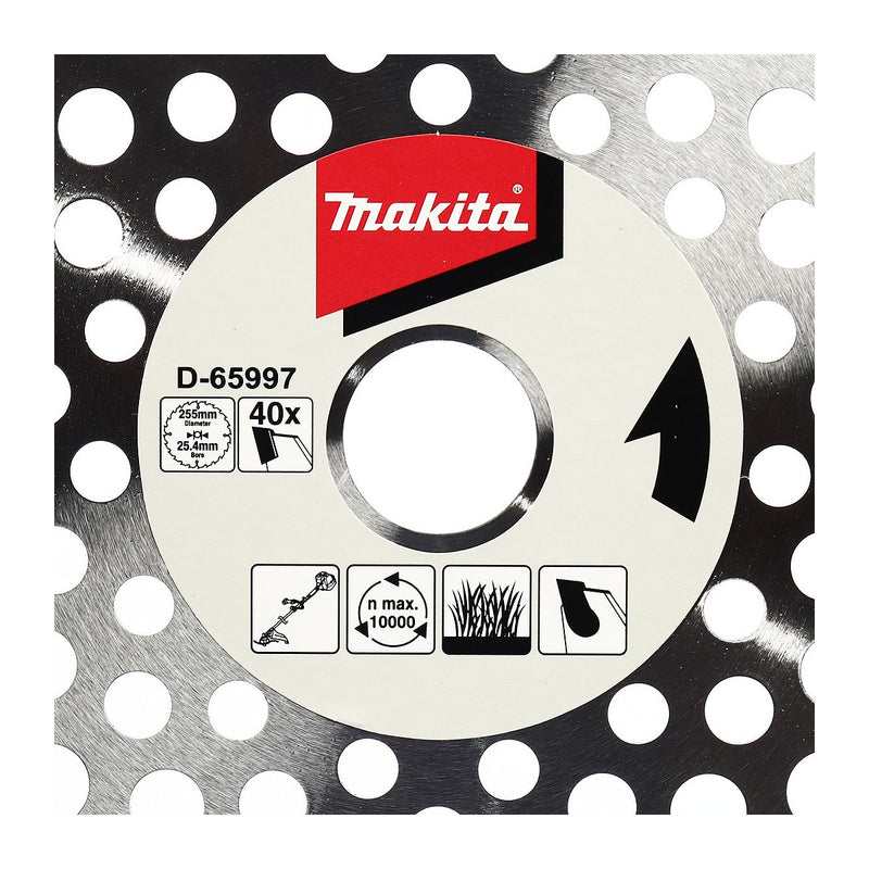 Lưỡi cắt cỏ TCT cao cấp Makita đường kính 255mm, số răng từ 36 - 40 răng cho bụi rậm và thân cây mỏng