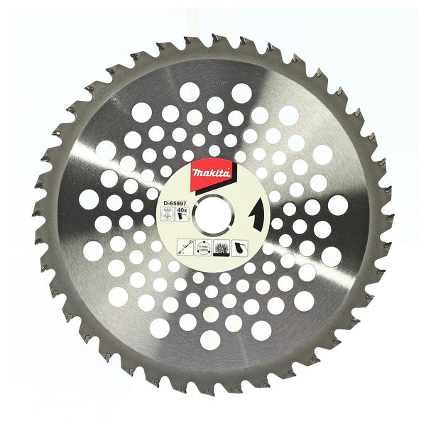 Lưỡi cắt cỏ TCT cao cấp Makita đường kính 255mm, số răng từ 36 - 40 răng cho bụi rậm và thân cây mỏng