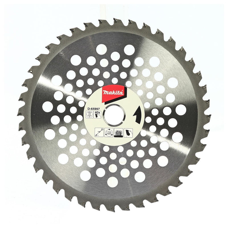 Lưỡi cắt cỏ TCT cao cấp Makita đường kính 255mm, số răng từ 36 - 40 răng cho bụi rậm và thân cây mỏng