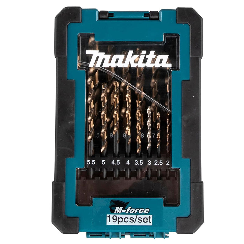Bộ 19 mũi khoan kim loại HSS M-Force Makita D-67583 kích thước từ 1mm - 10mm, đuôi trơn