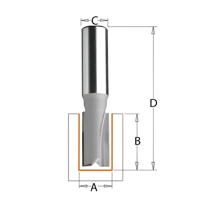 Mũi phay thẳng 2 cạnh lưỡi hệ mét Makita cốt 6mm, đường kính hiệu dụng từ 6mm-20mm ( Cấp 3 sao )