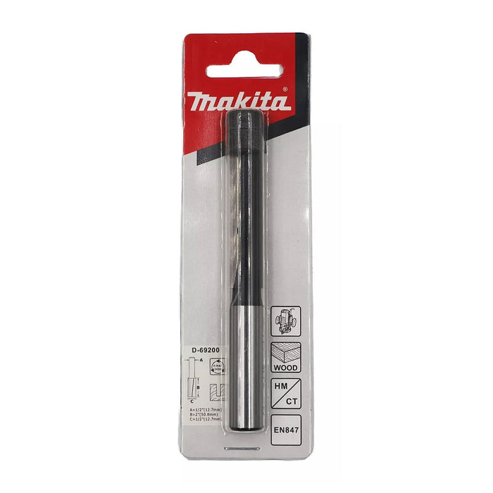 Mũi phay rãnh thẳng 2 cạnh lưỡi hệ inch Makita cốt 1/2 inch, đường kính hiệu dụng từ 1/4 inch - 1 inch ( Cấp 2 sao )