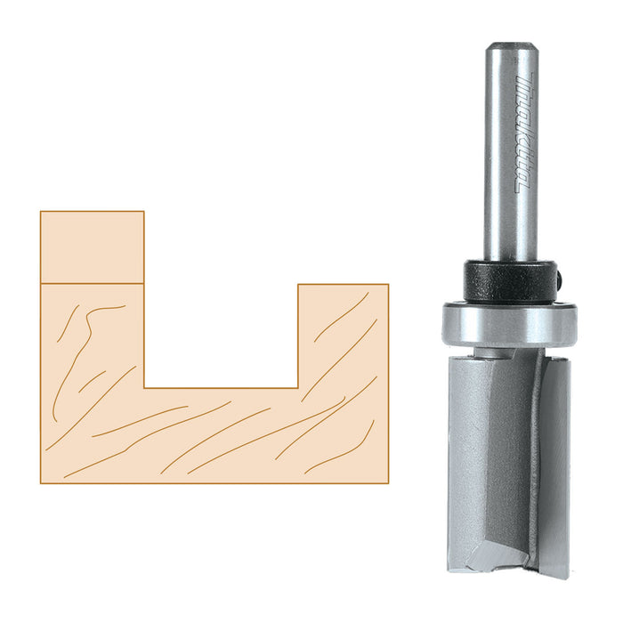 Mũi phay rãnh thẳng 2 cạnh lưỡi có ổ bi hệ inch Makita D-69216 cốt 1/2 inch, đường kính hiệu dụng 3/4 inch ( Cấp 2 sao )