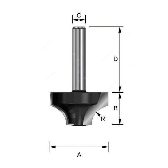 Mũi phay bo cạnh hệ inch Makita D-69733 cốt 1/4 inch, đường kính hiệu dụng 3/4 inch ( Cấp 2 sao )