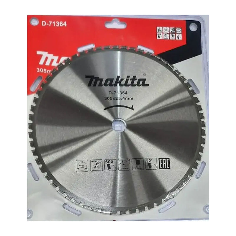 Lưỡi cưa kim loại TCT Makita D-71364 đường kính 305mm, 60 răng kiểu TCG, lỗ cốt 25.4mm dùng cho máy cưa bàn ( Cấp 2 sao )