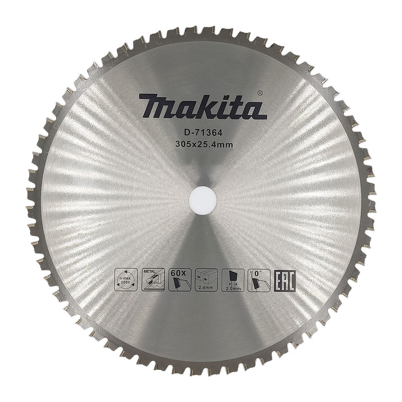 Lưỡi cưa kim loại TCT Makita D-71364 đường kính 305mm, 60 răng kiểu TCG, lỗ cốt 25.4mm dùng cho máy cưa bàn ( Cấp 2 sao )