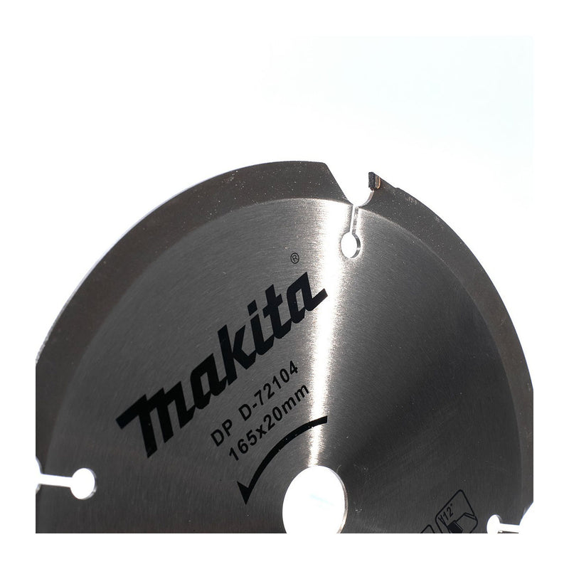 Lưỡi cưa tấm xi măng sợi Cellulose Makita D-72104 đường kính 165mm, 4 răng kiểu FTG, lỗ cốt 20mm ( Cấp 2 sao )
