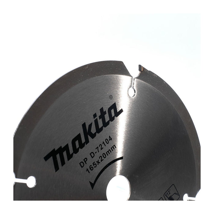 Lưỡi cưa tấm xi măng sợi Cellulose Makita D-72104 đường kính 165mm, 4 răng kiểu FTG, lỗ cốt 20mm ( Cấp 2 sao )
