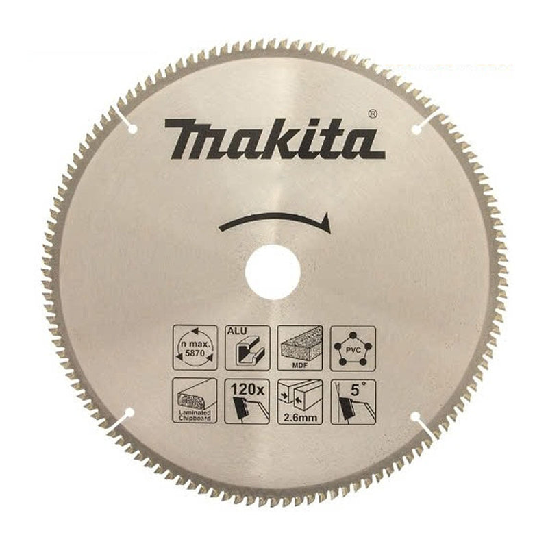 Lưỡi cưa nhôm TCT Makita đường kính 260mm, số răng từ 70-120 kiểu TCG, lỗ cốt 25.4mm dùng cho máy cưa đa góc ( Cấp 1 sao )