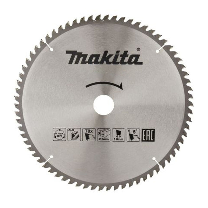 Lưỡi cưa nhôm TCT Makita đường kính 260mm, số răng từ 70-120 kiểu TCG, lỗ cốt 25.4mm dùng cho máy cưa đa góc ( Cấp 1 sao )