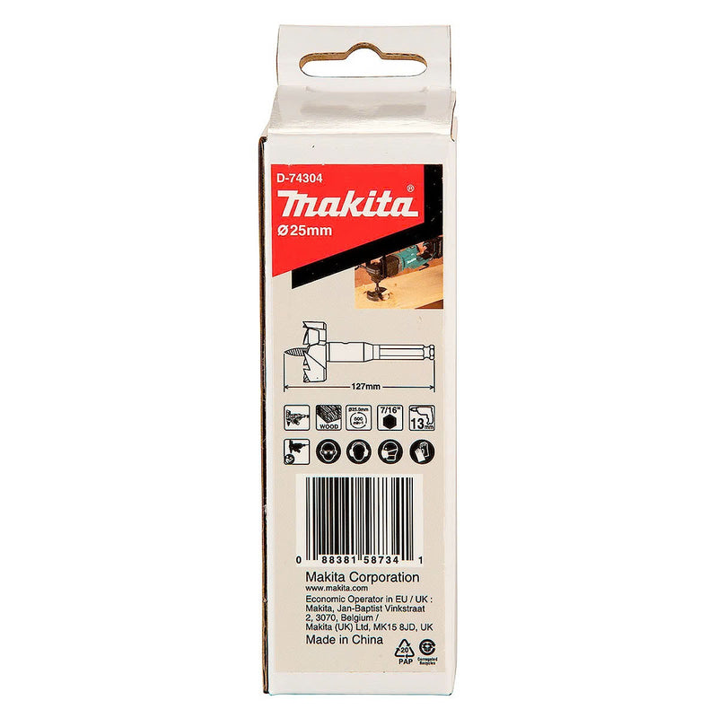 Mũi khoét gỗ đuôi lục giác 11.10mm ( 7/16 inch ) Makita kích thước từ 25mm - 117mm