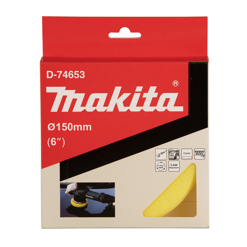Tấm đế bọt biển bề mặt phẳng dùng đánh bóng Makita D-74653 đường kính 150mm, loại gai và xù dùng cho máy DPO500, PO5000C ( Cấp 2 sao )