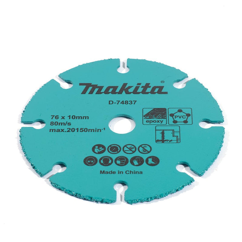 Lưỡi cắt chuyên dụng cho tấm thạch cao, PVC, Epoxy Makita D-74837 đường kính 76mm, 8 răng kiểu TC hạt 40/50, lỗ cốt 10mm ( Cấp chuyên dụng )