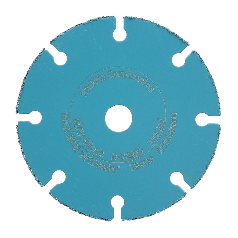 Lưỡi cắt chuyên dụng cho tấm thạch cao, PVC, Epoxy Makita D-74837 đường kính 76mm, 8 răng kiểu TC hạt 40/50, lỗ cốt 10mm ( Cấp chuyên dụng )