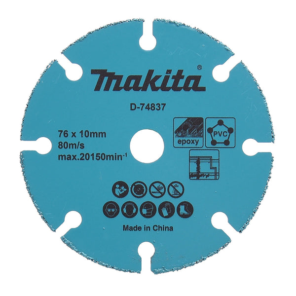 Lưỡi cắt chuyên dụng cho tấm thạch cao, PVC, Epoxy Makita D-74837 đường kính 76mm, 8 răng kiểu TC hạt 40/50, lỗ cốt 10mm ( Cấp chuyên dụng )