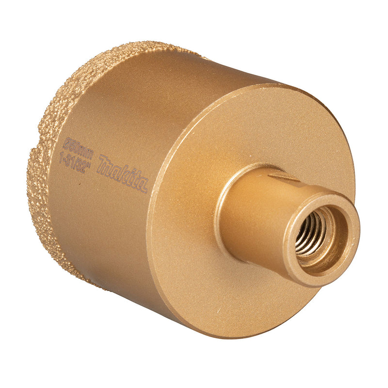 Mũi khoét lỗ kim cương cao cấp Makita dùng cho đám cẩm thạch, đá Granit, ngói sứ đường kính từ 5mm-50mm, ren trục M10 & M14 phù hợp cho các máy mài góc ( Cấp chuyên dụng )