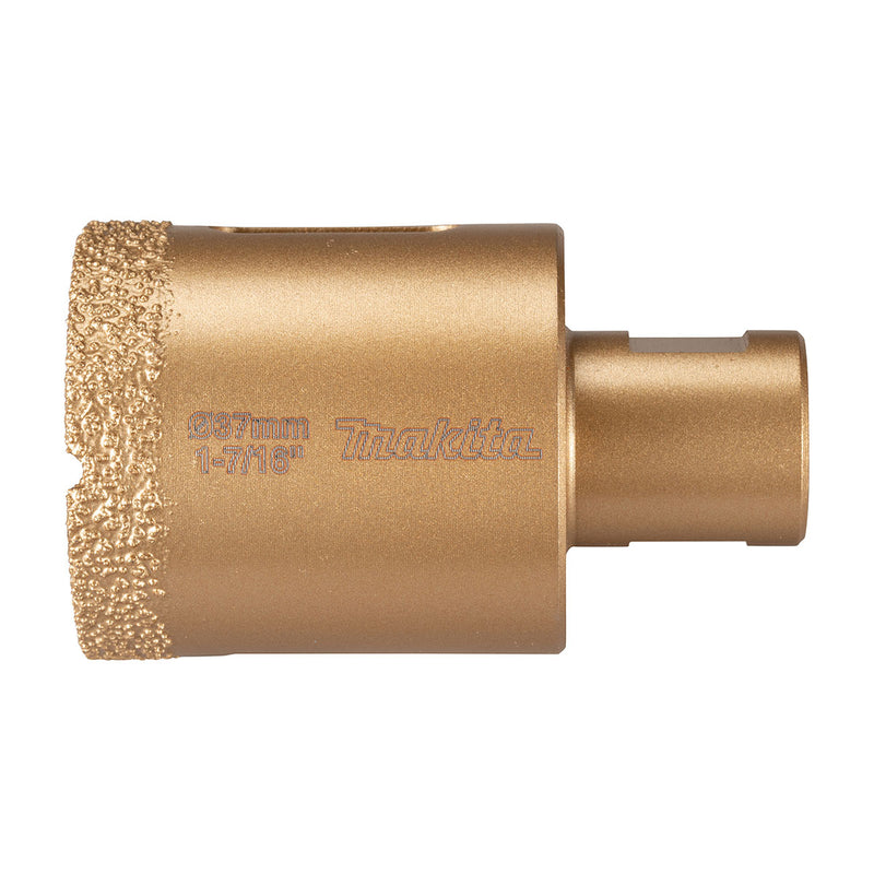 Mũi khoét lỗ kim cương cao cấp Makita dùng cho đám cẩm thạch, đá Granit, ngói sứ đường kính từ 5mm-50mm, ren trục M10 & M14 phù hợp cho các máy mài góc ( Cấp chuyên dụng )