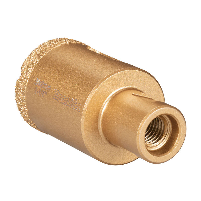 Mũi khoét lỗ kim cương cao cấp Makita dùng cho đám cẩm thạch, đá Granit, ngói sứ đường kính từ 5mm-50mm, ren trục M10 & M14 phù hợp cho các máy mài góc ( Cấp chuyên dụng )