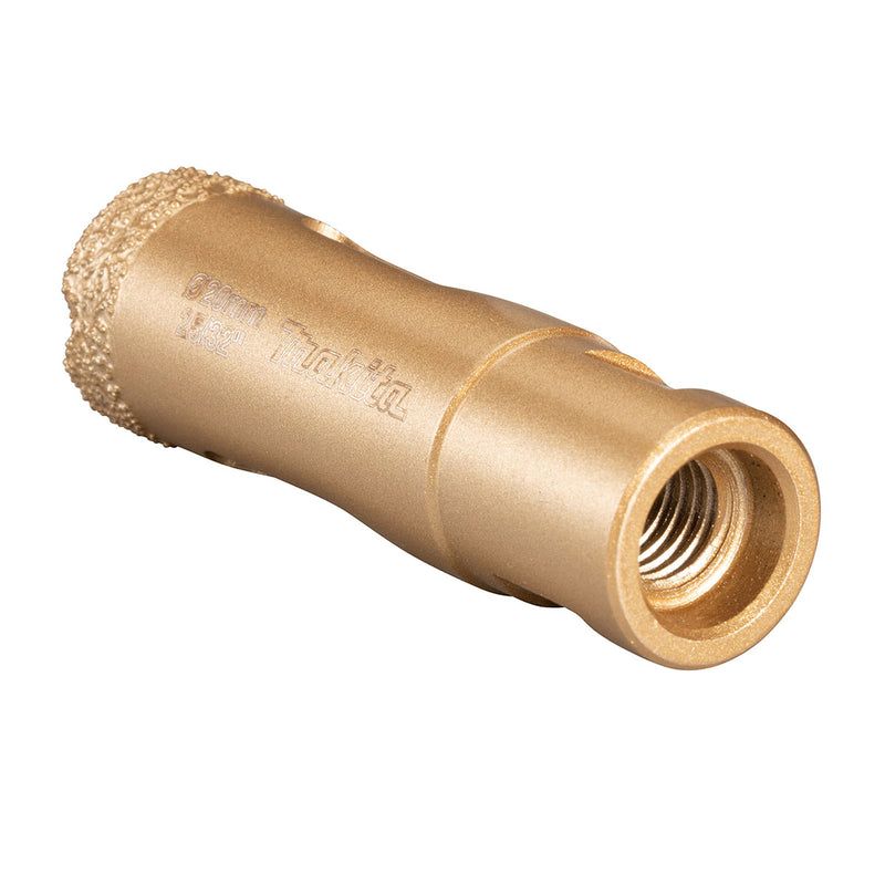 Mũi khoét lỗ kim cương cao cấp Makita dùng cho đám cẩm thạch, đá Granit, ngói sứ đường kính từ 5mm-50mm, ren trục M10 & M14 phù hợp cho các máy mài góc ( Cấp chuyên dụng )