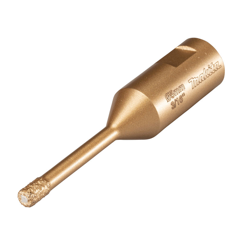 Mũi khoét lỗ kim cương cao cấp Makita dùng cho đám cẩm thạch, đá Granit, ngói sứ đường kính từ 5mm-50mm, ren trục M10 & M14 phù hợp cho các máy mài góc ( Cấp chuyên dụng )