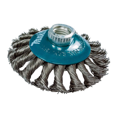 Bánh cước kim loại sợi Inox xoắn Makita D-77578 đường kính 100mm, cốt M10 chuyên đánh mép dùng cho các máy mài góc 100mm ( Cấp 2 sao )