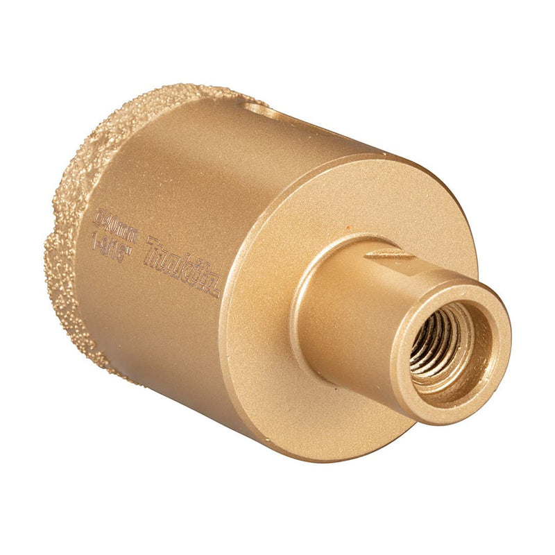 Mũi khoét lỗ kim cương có rãnh thoát bụi Makita đường kính từ 32mm - 40mm, trục ren M10