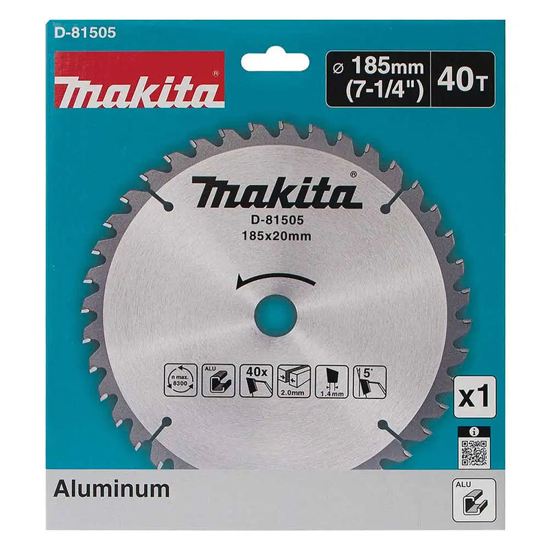 Lưỡi cưa nhôm TCT Makita D-81505 đường kính 185mm, 40 răng, lỗ cốt 20mm