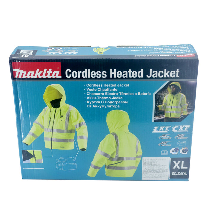 Áo khoác sưởi Makita DCJ206Y ấm dùng Pin 18V, 14.4V LXT
