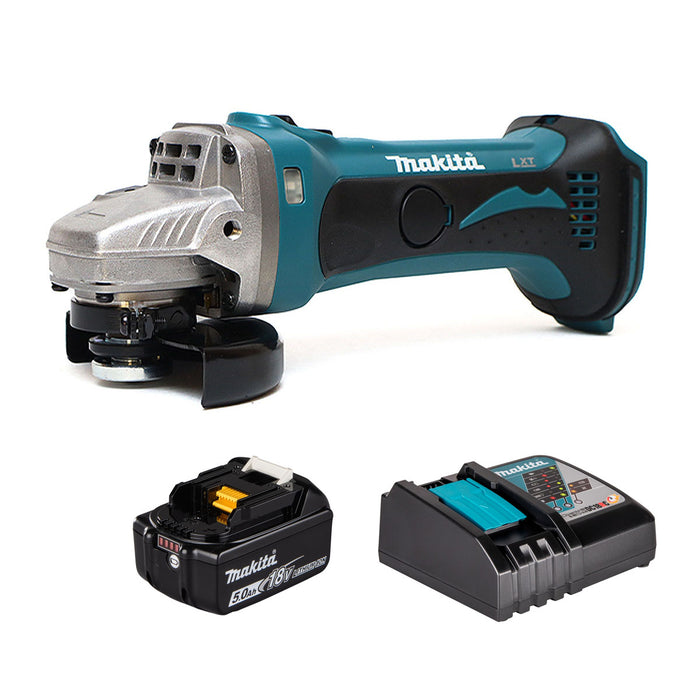 Máy mài góc Makita DGA402 dùng pin 18V LXT, đường kính lưỡi 100mm, công tắc trượt