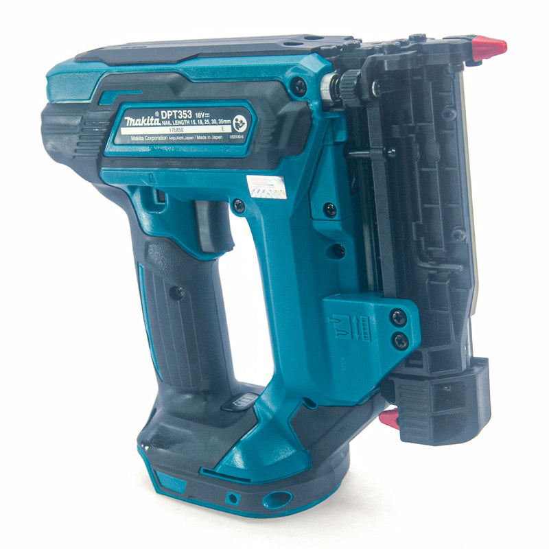 Máy bắn đinh chỉ không đầu Makita DPT353 dùng Pin 18V LXT, kích thước đinh 15-35mm, cở đinh 23Ga
