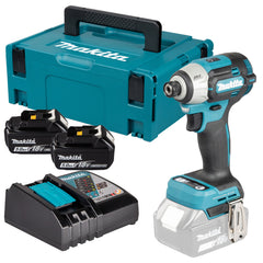 DTD201RTJ: Thân máy + 2 pin 18V 5.0Ah (BL1850B) + 1 sạc (DC18RC) + Thùng Macpak số 2