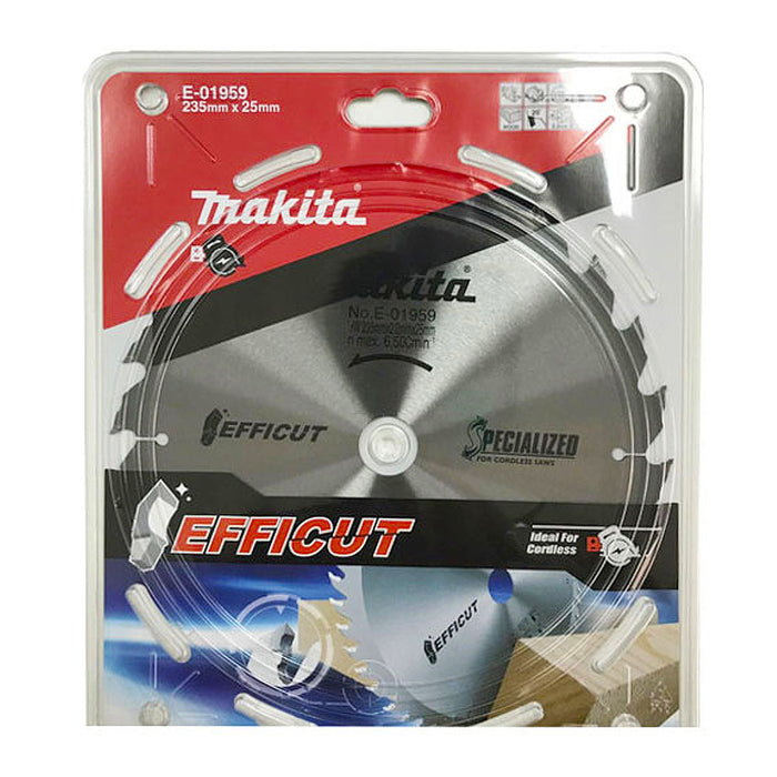 Lưỡi cưa gỗ TCT Makita E-01959 công nghệ Efficut, đường kính 235mm, 24 răng kiểu ATBR lỗ cốt 25mm, dùng cho máy cưa đĩa ( Cấp 5 sao )