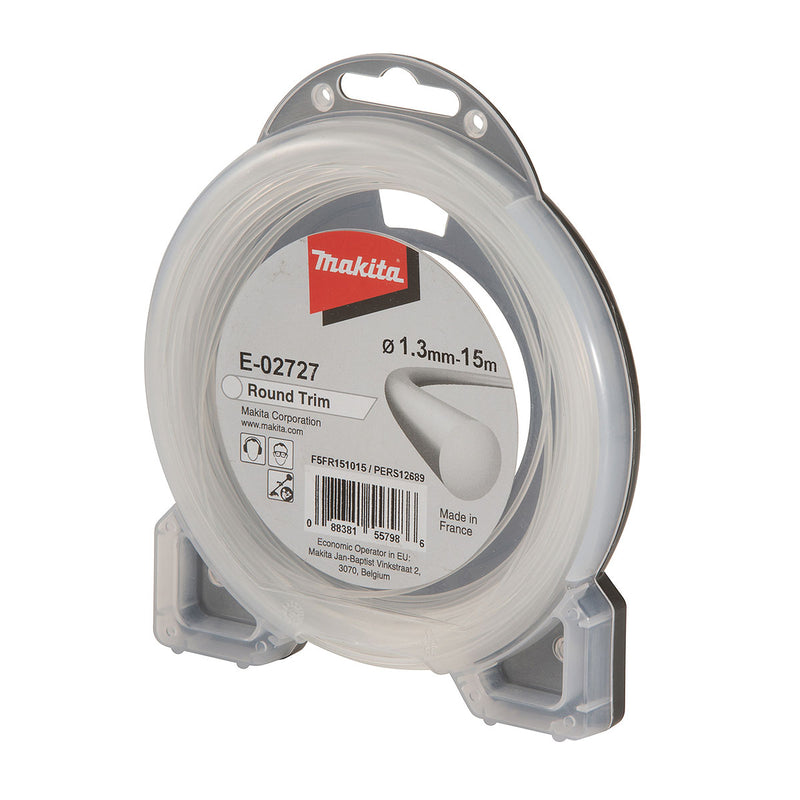 Dây cước cắt cỏ Makita E-02727 loại dây đơn tiêu chuẩn sợi tròn dày 1.3mm, dài 15m