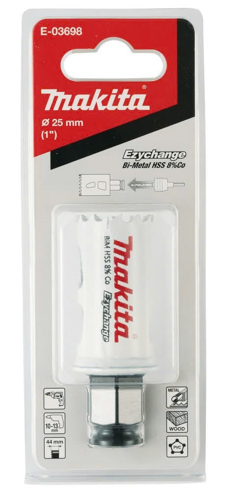 Mũi khoét lỗ Makita chất liệu Bi-Metal HSS-Co 8% dòng Ezychange kích thước từ 16mm-152mm ( cấp 4 sao )