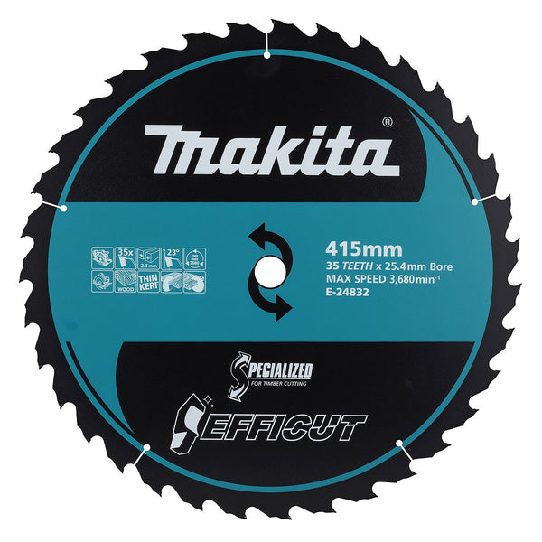 Lưỡi cưa gỗ Efficut TCT Makita E-24832 đường kính 415mm, lỗ cốt 25.4mm,  35 răng