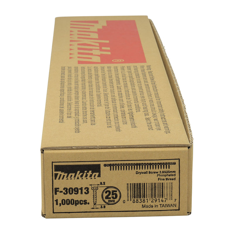 Hộp 1000 vít cuộn Makita dùng cho tấm thạch cao, và tấm kim loại kích thước PH2, chiều dài từ 25mm-45mm