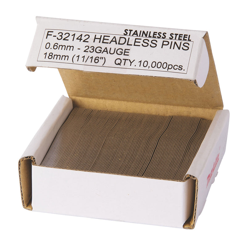 Hộp 10,000 đinh chỉ trơn loại không gỉ Makita cở đinh 0.6mm (23Ga), chiều dài từ 18mm-35mm dùng cho các máy bắn đinh