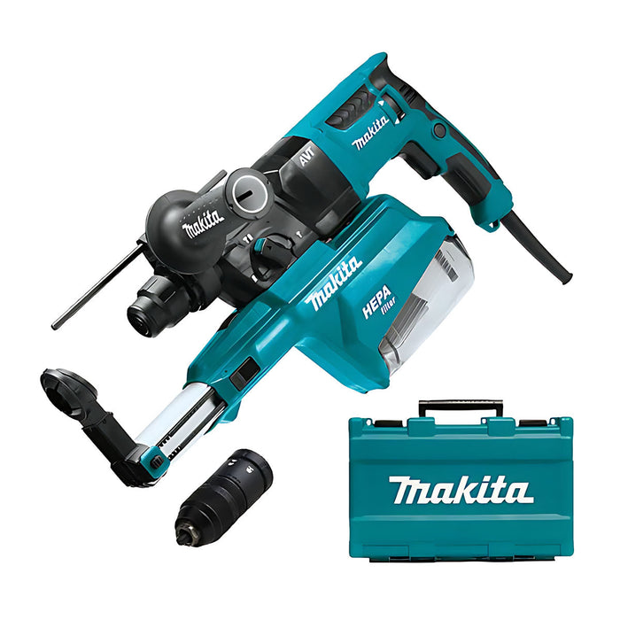 Máy khoan bê tông 3 chức năng Makita HR2653 công suất 800W, đi kèm hệ thống hút bụi, đuôi gài SDS-Plus