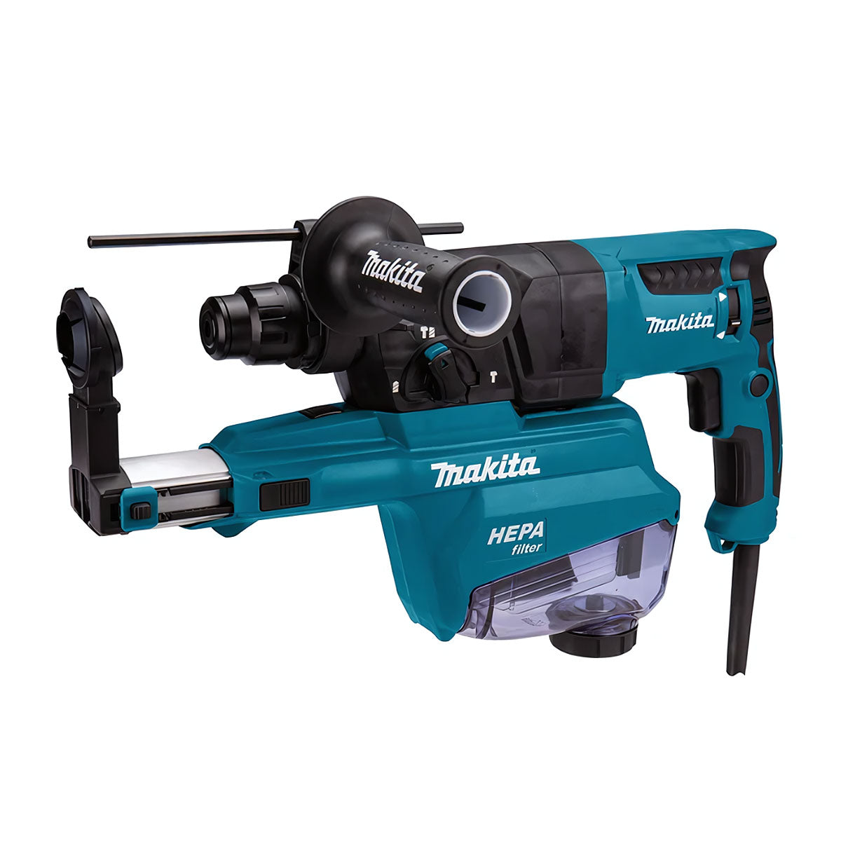 Máy khoan bê tông 3 chức năng Makita HR2653 công suất 800W, đi kèm hệ thống hút bụi, đuôi gài SDS-Plus