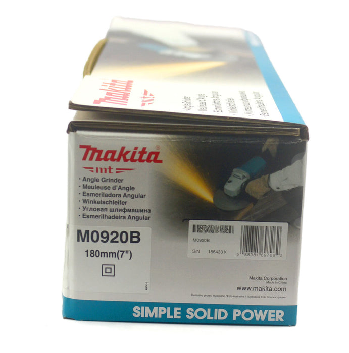 Máy mài góc Makita M0920B công suất 2,200W, đường kính lưỡi 180mm, công tắc bóp