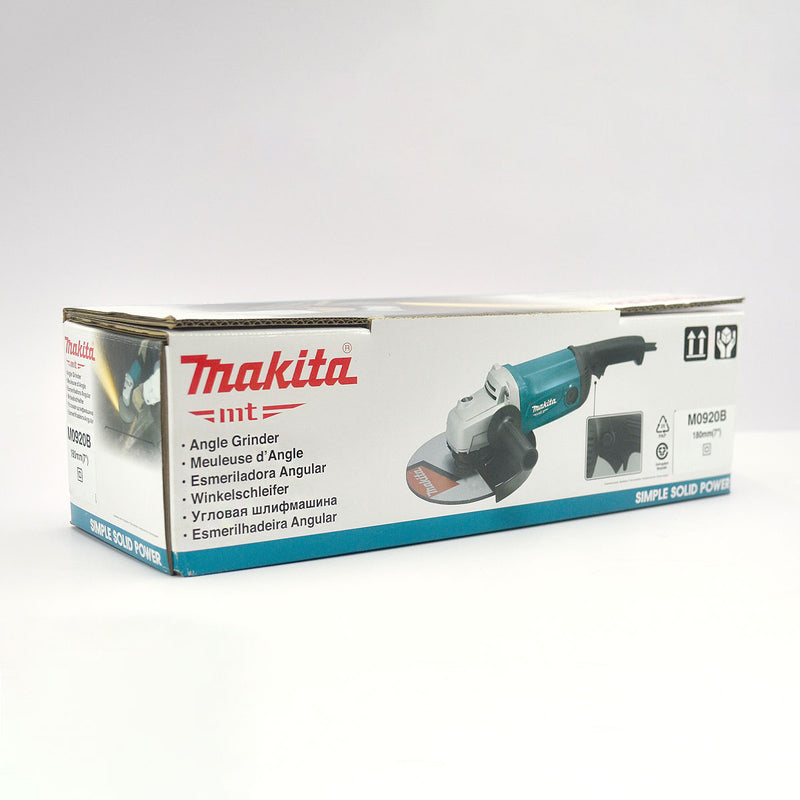 Máy mài góc Makita M0920B công suất 2,200W, đường kính lưỡi 180mm, công tắc bóp