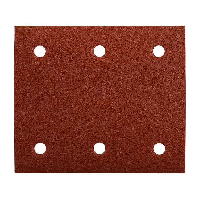 Hộp 10 giấy nhám vuông đục lỗ 114x102mm Makita cho gỗ, kim loại, tẩy sơn bề mặt dùng với đế gai tương tích với máy BO4555