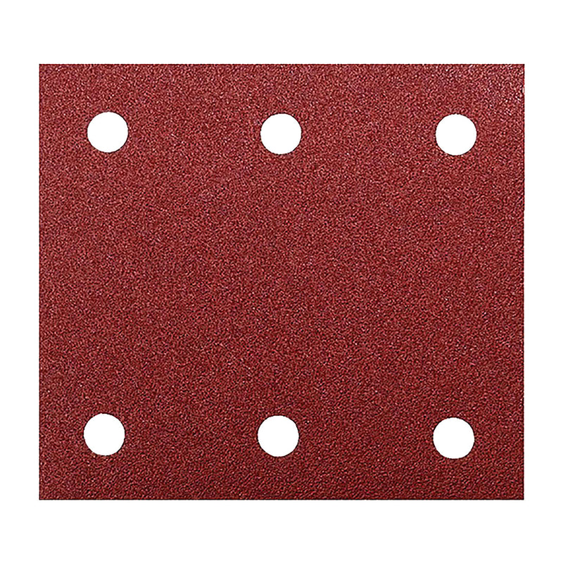 Hộp 10 giấy nhám vuông đục lỗ 114x102mm Makita cho gỗ, kim loại, tẩy sơn bề mặt dùng với đế gai tương tích với máy BO4555