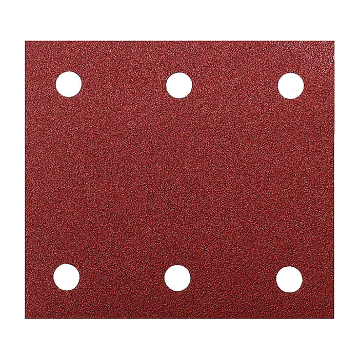 Hộp 10 giấy nhám vuông đục lỗ 114x102mm Makita cho gỗ, kim loại, tẩy sơn bề mặt dùng với đế gai tương tích với máy BO4555