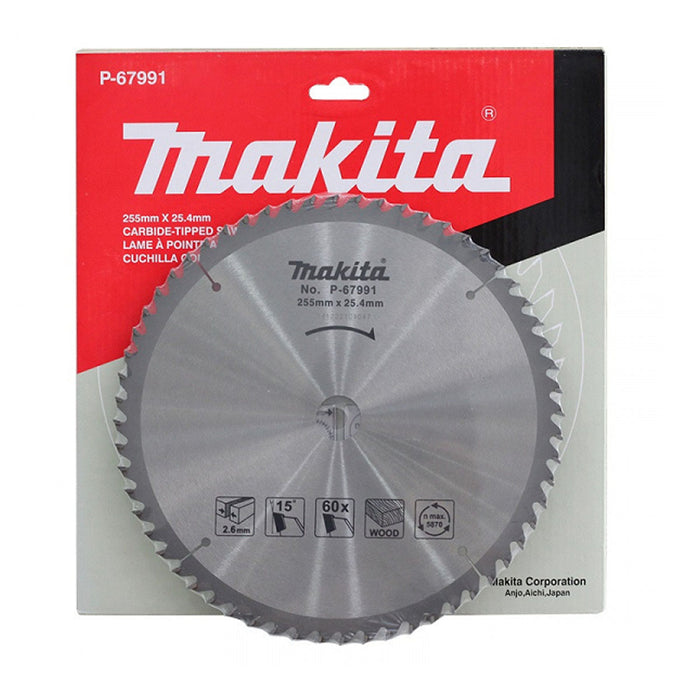 Lưỡi cưa gỗ TCT Makita dòng sản phẩm kinh tế, đường kính 255mm, số răng từ 40-60, lỗ cốt 25.4mm dùng cho máy cưa đĩa ( Cấp 2 sao )