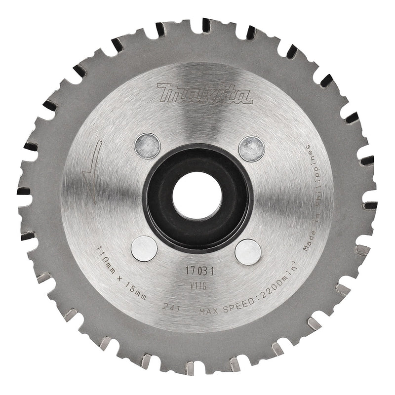 Lưỡi cắt thép, sắt ren TCT Makita SC09002890 đường kính 110mm, 24 răng kiểu SMTCG, lỗ cốt 15mm, dùng cho máy cắt thép DSC251